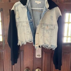 Dance & Marvel Two-Tone Denim and Black Jacket